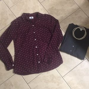 Old Navy Polka Dot Button-Up